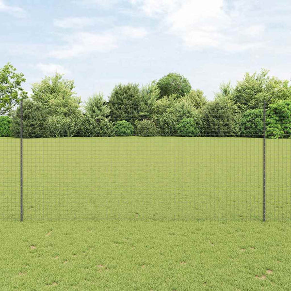 Zaunpfosten 44er Set Grau Stahl 200cm