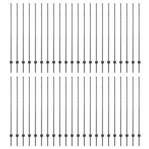 Zaunpfosten 44er Set Grau Stahl 200cm