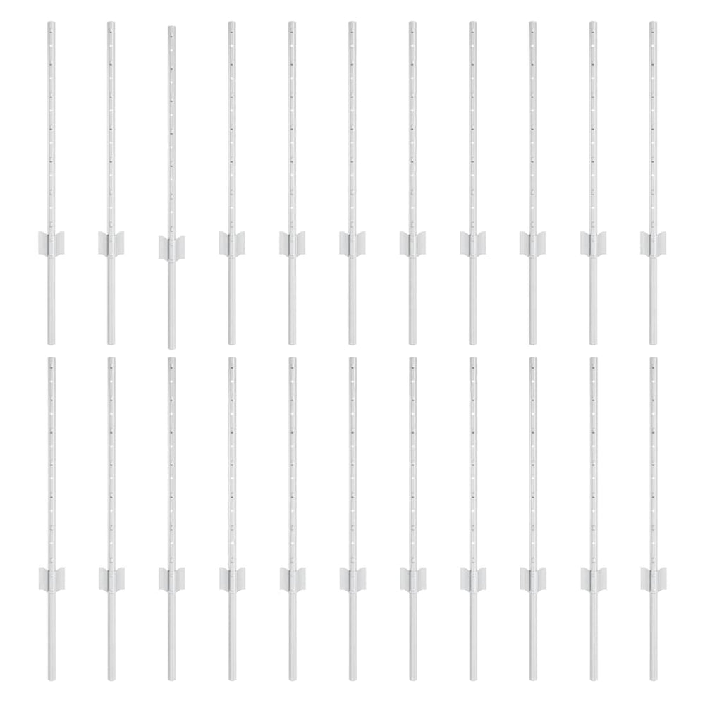 Zaunpfosten Silber 100 cm, 22 Stk.