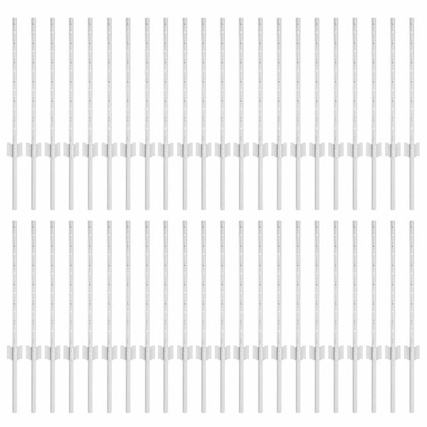 Zaunpfosten Silber 100cm Stahl - 44er Set