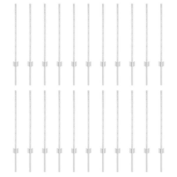 Zaunpfosten Silber 120 cm Stahl - 22er Set