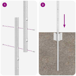 Zaunpfosten Silber 140 cm, 22 Stk.