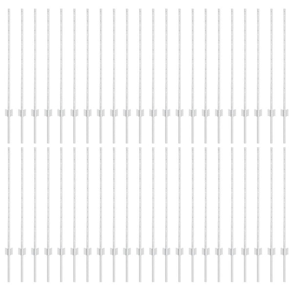 Zaunpfosten Set Silber Stahl 140cm 44 Stk