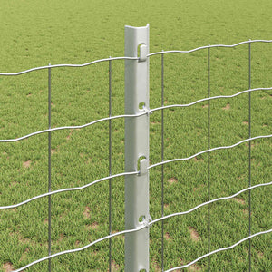 Zaunpfosten Silber 160 cm Stahl - 22er Set