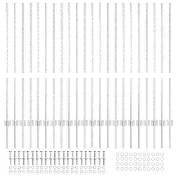 Zaunpfosten Silber 160 cm Stahl - 22er Set