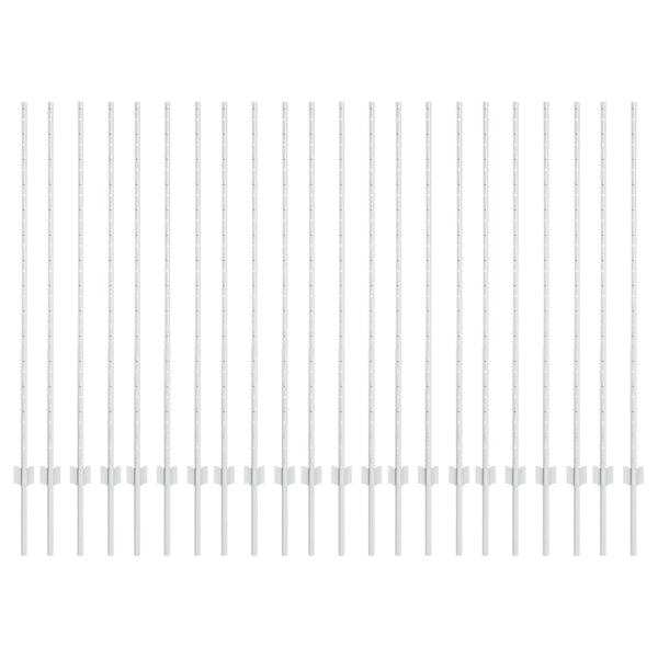 Zaunpfosten Silber Stahl 180cm 22er Set