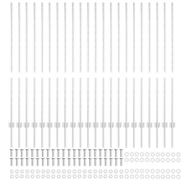 Zaunpfosten Silber Stahl 180cm 22er Set