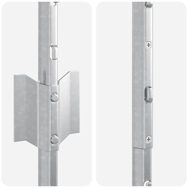 Zaunpfosten Stahl Silber 180cm 44 Stk.