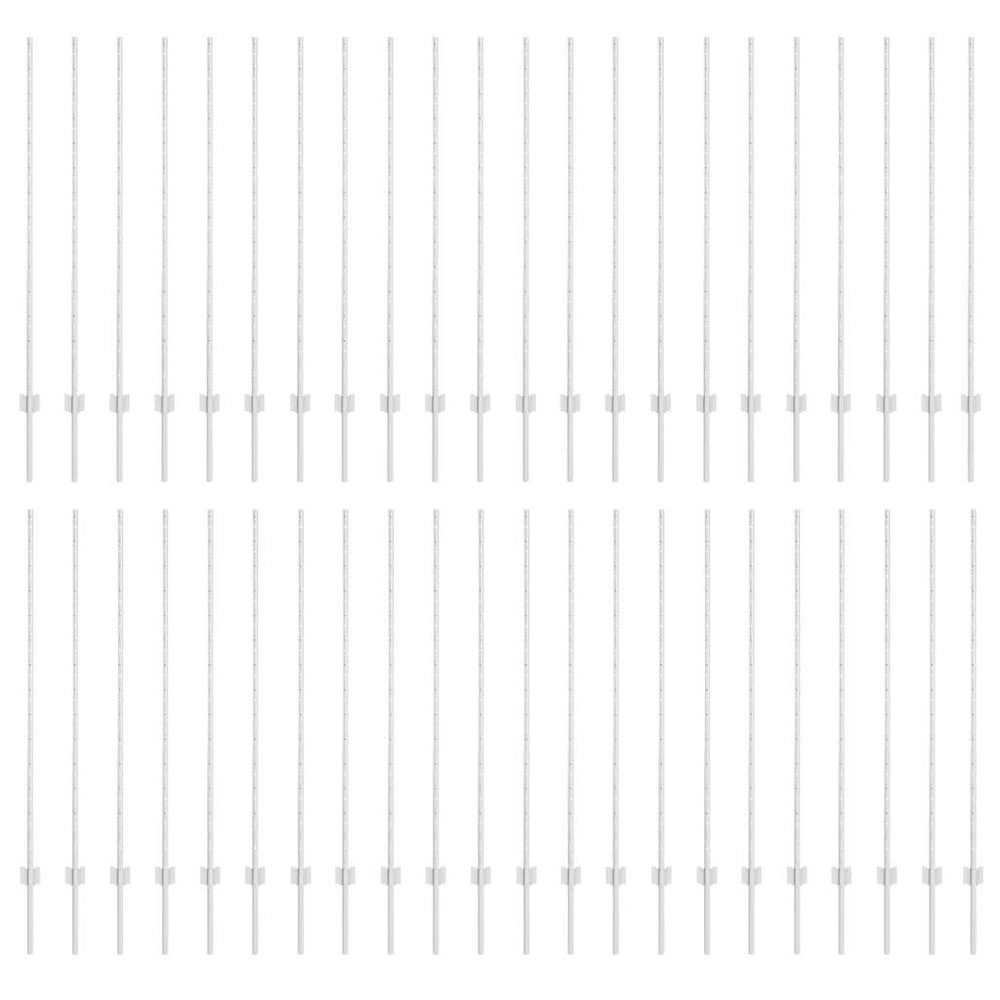 Zaunpfosten Stahl Silber 180cm 44 Stk.