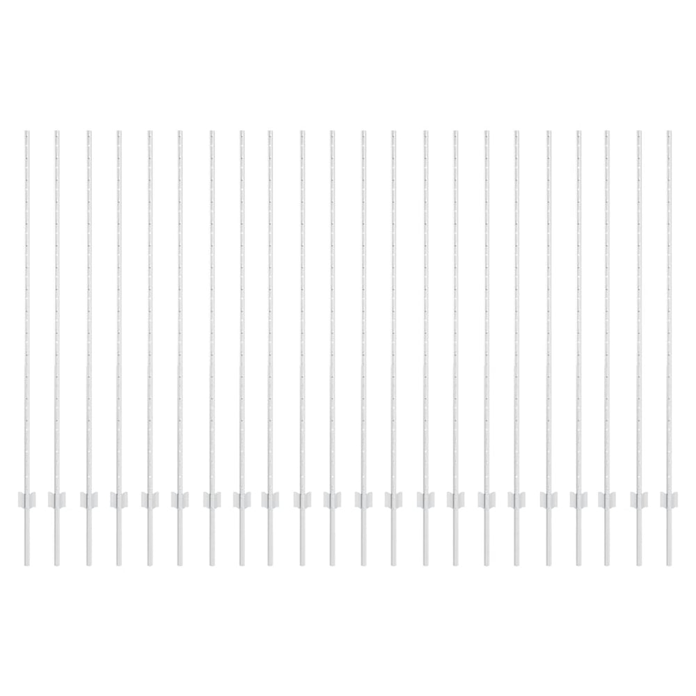 Zaunpfosten Silber 200 cm Stahl - 22er Set