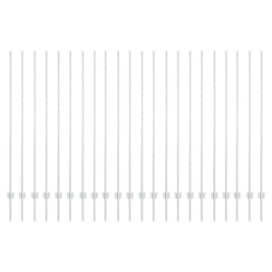 Zaunpfosten Silber 200 cm Stahl - 22er Set