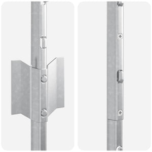 Zaunpfosten Silber 200 cm Stahl - 44er Set