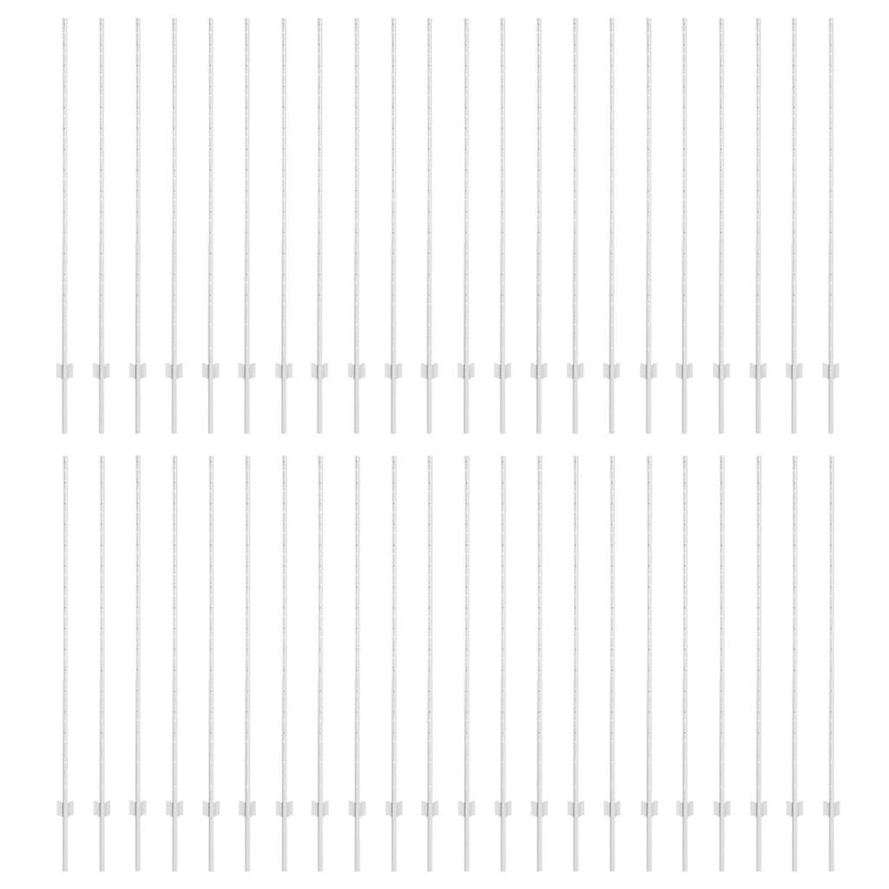 Zaunpfosten Silber 200 cm Stahl - 44er Set