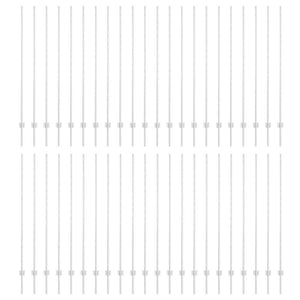 Zaunpfosten Silber 200 cm Stahl - 44er Set