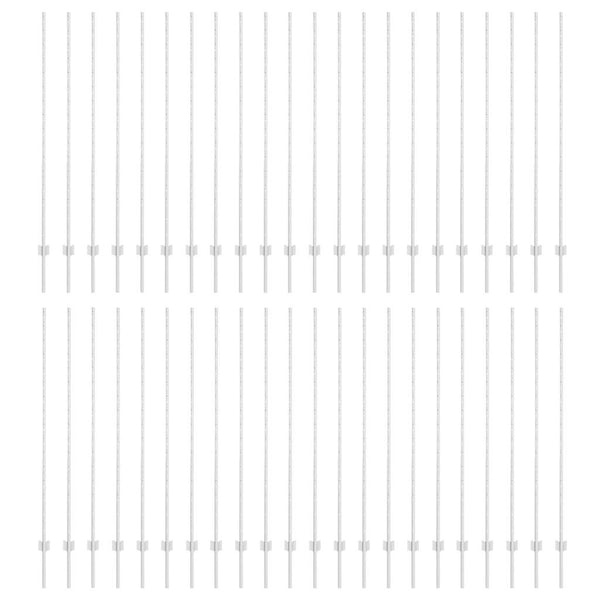 Zaunpfosten Silber 200 cm Stahl - 44er Set