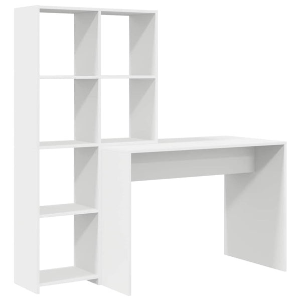 Schreibtisch mit Regal Weiß 138,5 cm