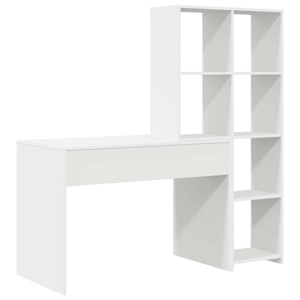 Schreibtisch mit Regal Weiß 138,5 cm