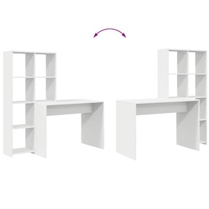 Schreibtisch mit Regal Weiß 138,5 cm