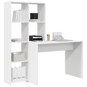 Schreibtisch mit Regal Weiß 138,5 cm