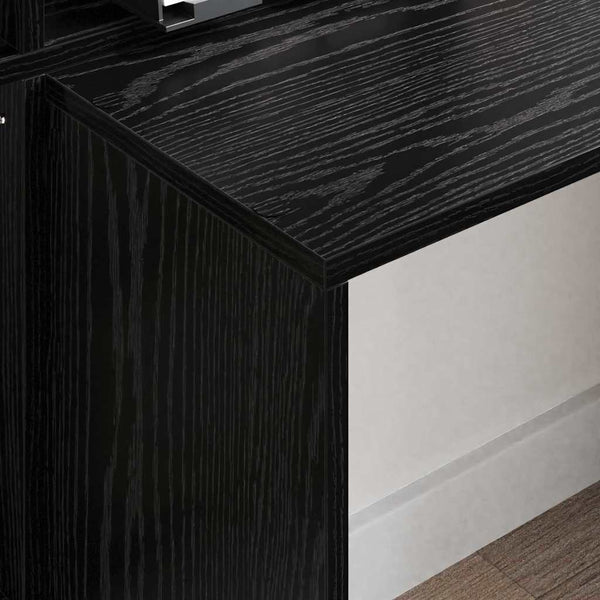 Schreibtisch mit Regal, Schwarz Eiche