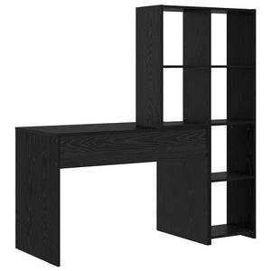 Schreibtisch mit Regal, Schwarz Eiche
