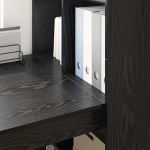 Schreibtisch mit Regal Schwarz Eichen-Optik