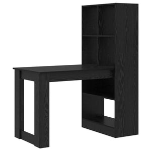 Schreibtisch mit Regal Schwarz Eichen-Optik