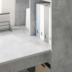 Beton Grau Schreibtisch mit Stauraum