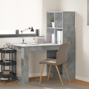 Beton Grau Schreibtisch mit Stauraum