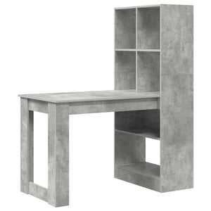 Beton Grau Schreibtisch mit Stauraum