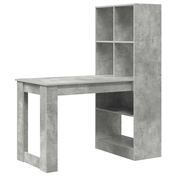 Beton Grau Schreibtisch mit Stauraum