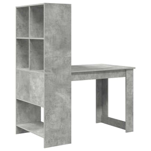 Beton Grau Schreibtisch mit Stauraum