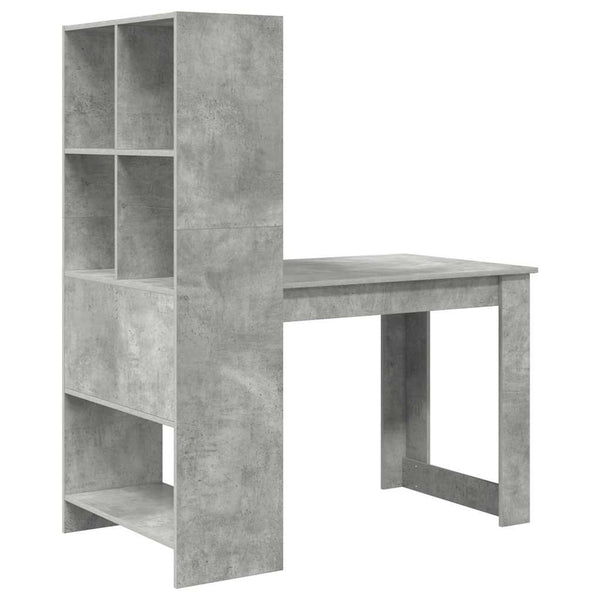 Beton Grau Schreibtisch mit Stauraum