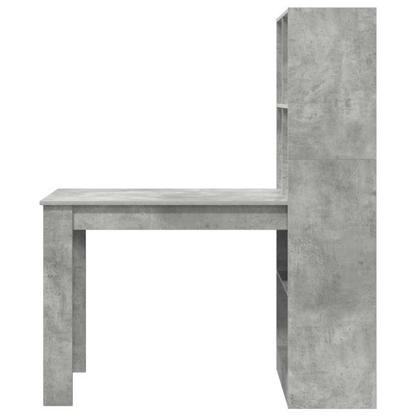 Beton Grau Schreibtisch mit Stauraum