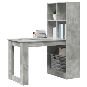Beton Grau Schreibtisch mit Stauraum