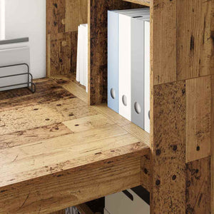 Schreibtisch mit Regal Altholz 122 cm