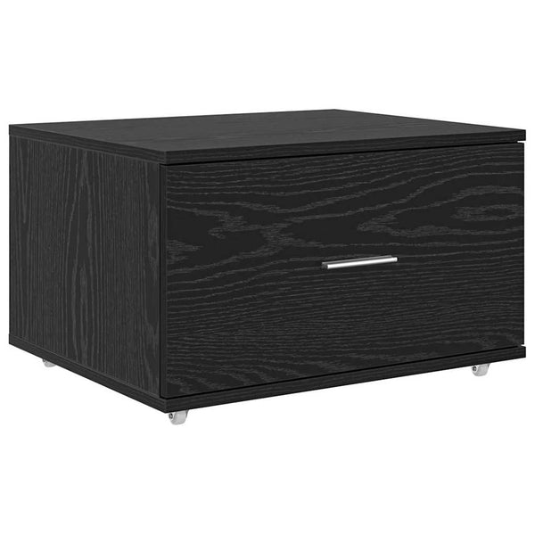 Schreibtisch Schwarz Eichenoptik mit Stauraum