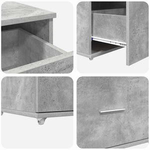 Beton Grau Schreibtisch mit Stauraum