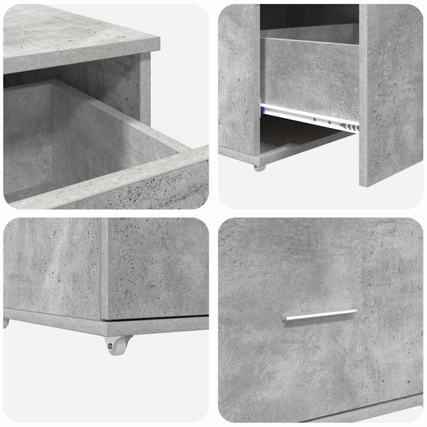 Beton Grau Schreibtisch mit Stauraum