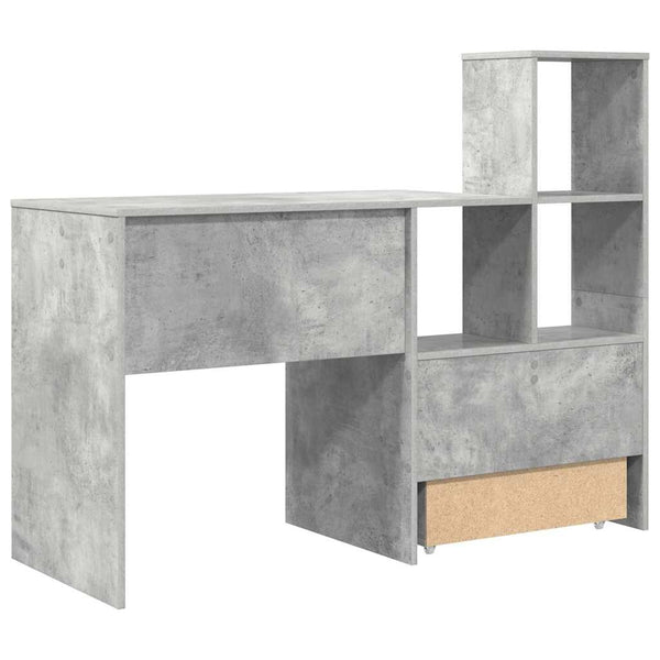 Beton Grau Schreibtisch mit Stauraum
