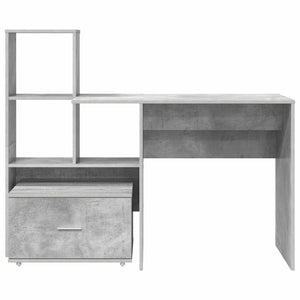 Beton Grau Schreibtisch mit Stauraum