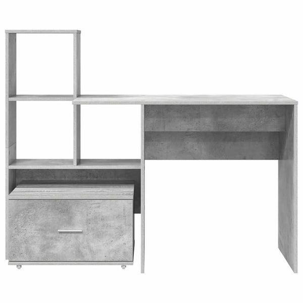 Beton Grau Schreibtisch mit Stauraum