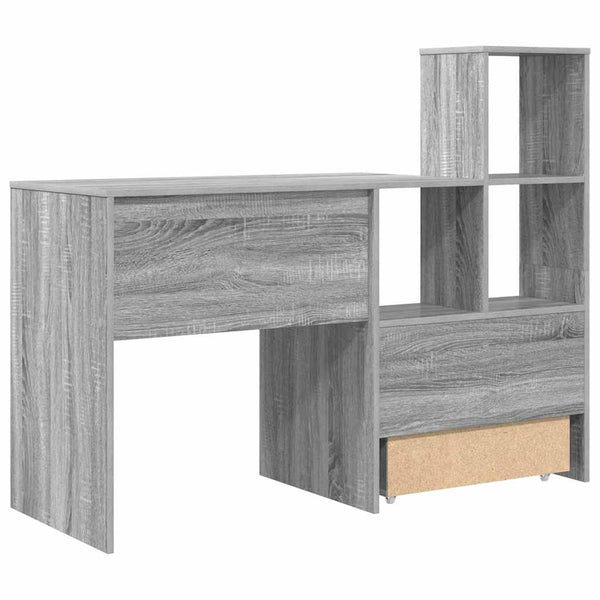 Schreibtisch Graues Sonoma mit Stauraum