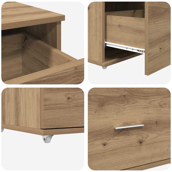 Schreibtisch Artisan Eiche mit Stauraum
