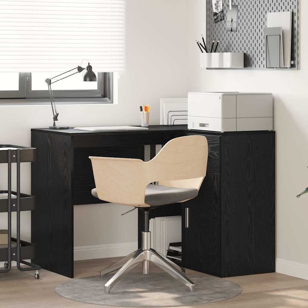 Eckschreibtisch Schwarz Eichenoptik, 102 cm