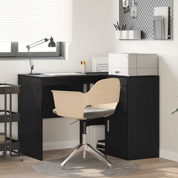 Eckschreibtisch Schwarz Eichenoptik, 102 cm