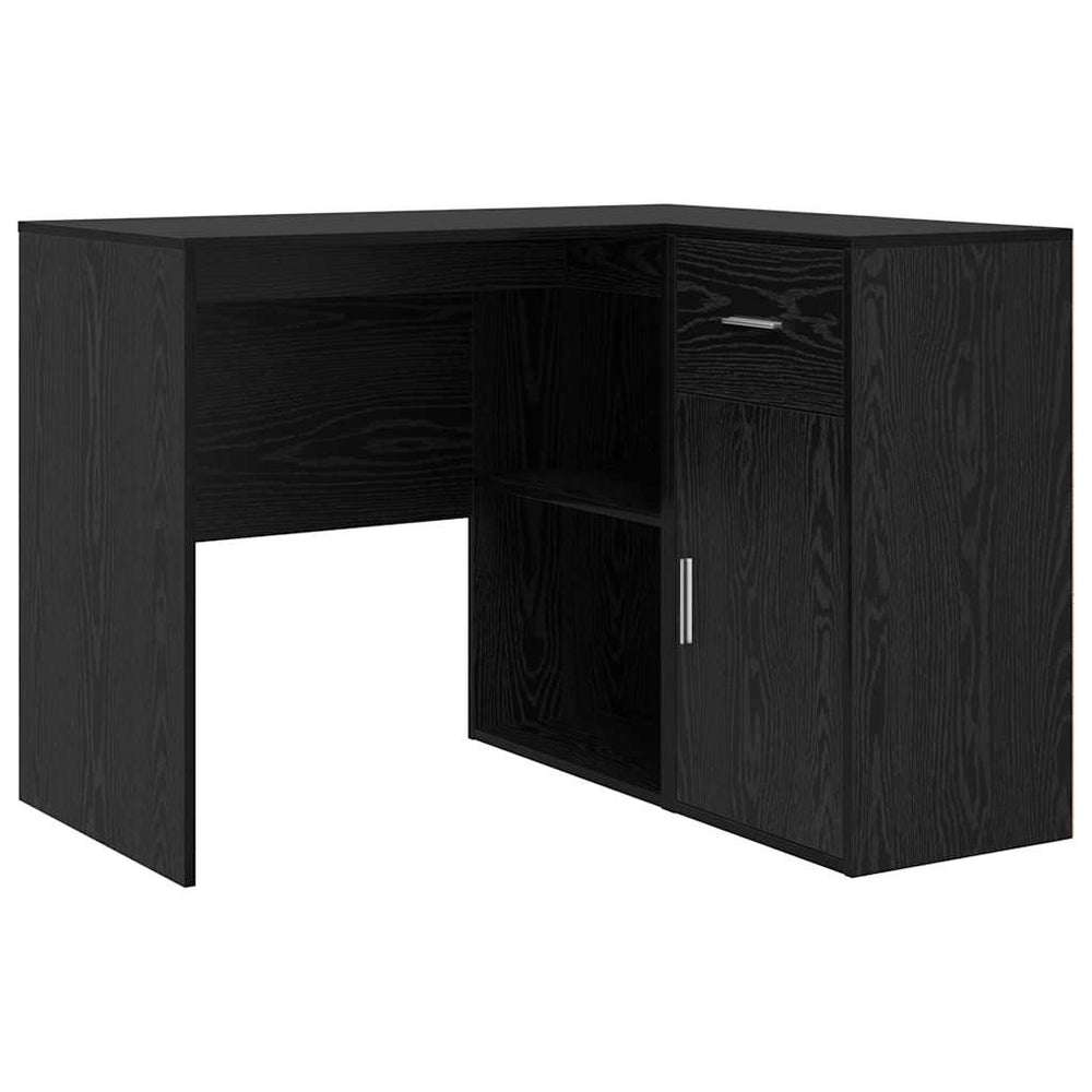 Eckschreibtisch Schwarz Eichenoptik, 102 cm