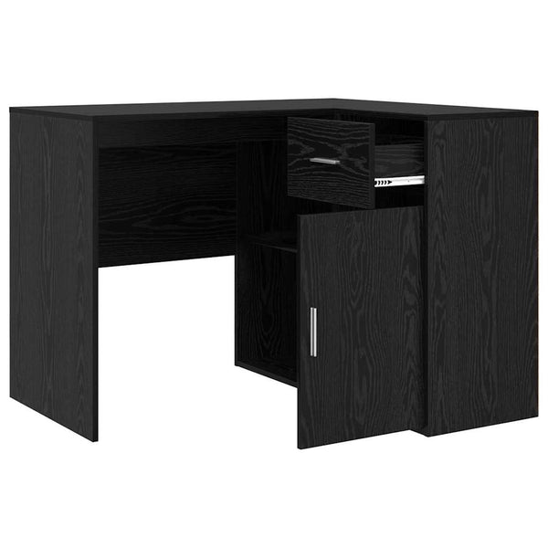 Eckschreibtisch Schwarz Eichenoptik, 102 cm
