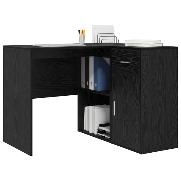 Eckschreibtisch Schwarz Eichenoptik, 102 cm