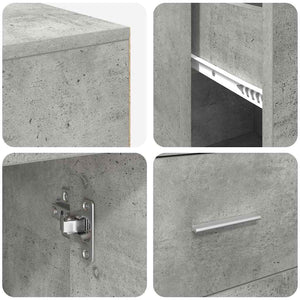 Eckschreibtisch Beton Grau mit Schubladen